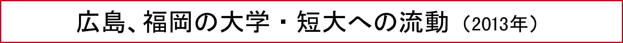 広島、福岡の大学・短大への流動（2013年）