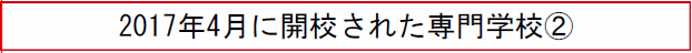 2017年4月に開校された専門学校②