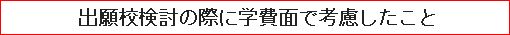 出願校検討の際に学費面で考慮したこと