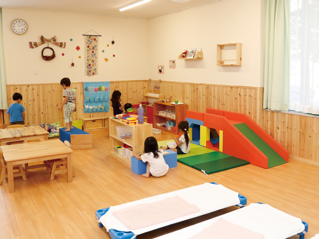 ３号館、保育実習室／こども学科の実習室です。