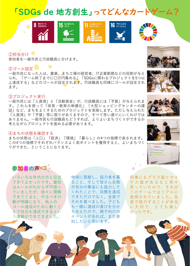 「SDGs de 地方創生」
～ゲームで体験する私のまちのSDGs～2