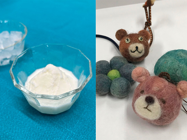夏休み宿題おまかせ講座「すぐできる手作りアイスクリーム」・「フェルトボールを作ってみよう！」1